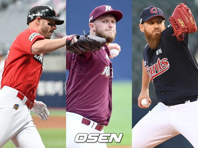 [사진] SSG 로맥(왼쪽부터), 키움 요키시, 롯데 스트레일리. /OSEN DB