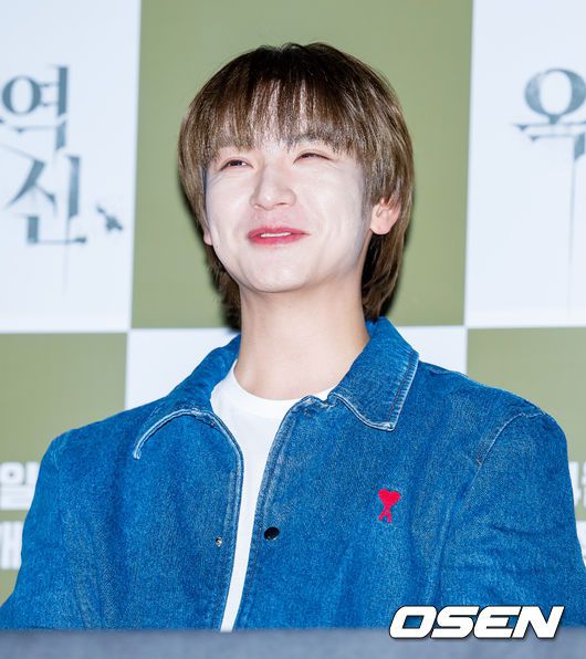 [OSEN=민경훈 기자] 12일 오후 서울 한강로 CGV 용산아이파크몰에서 영화 '옥수역귀신' 언론배급시사회 및 기자간담회가 열렸다.시사회를 마치고 배우 김재현이 미소짓고 있다. 2023.04.12 / rumi@osen.co.kr