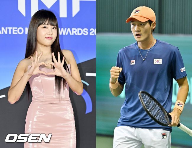 [OSEN=올림픽공원, 민경훈 기자] 5일 서울 방이동 올림픽공원 실내테니스장에서 열린 2023 데이비스컵 최종본선진출전 3번째 단식에서 권순우가 벨기에 에이스 다비드 고팡에게 극적인 역전승을 거두고 2연속 데이비스컵 최종본선진출까지 단 한걸음을 남겼다.모델 겸 방송인 송해나와 가수 유빈이 관중석에서 응원을 하고 있다. 2023.02.05 / rumi@osen.co.kr