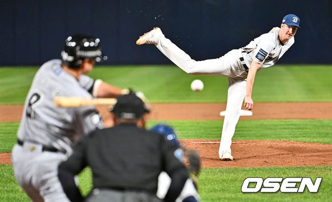 [OSEN=창원, 이석우 기자] NC 에릭 페디가 한화 노시환 상대로 투구하고 있다. 2023.10.10 / foto0307@osen.co.kr