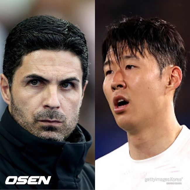 [사진] (왼쪽부터) 아르테타와 손흥민 ⓒGettyimages(무단전재 및 재배포 금지)