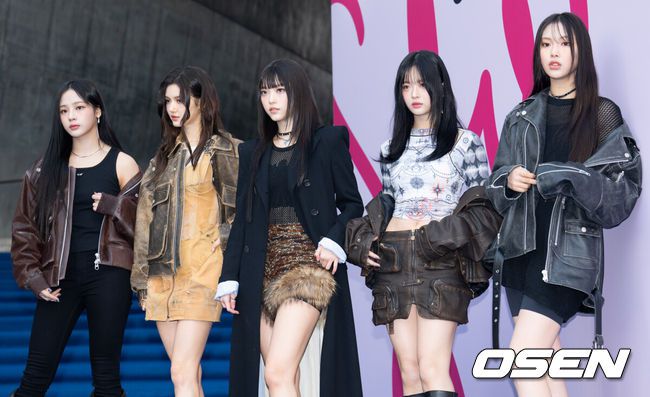 [OSEN=김성락 기자] 1일 오후 서울 중구 동대문디자인플라자에서 서울 2024 F/W 서울패션위크가 열렸다. 2024 F/W 서울패션위크는 동대문디자인플라자(DDP)와 성수 에스팩토리에서 5일까지 열린다. 그룹 뉴진스가 취재진을 향해 포즈를 취하고 있다. 2024.02.01 / ksl0919@osen.co.kr