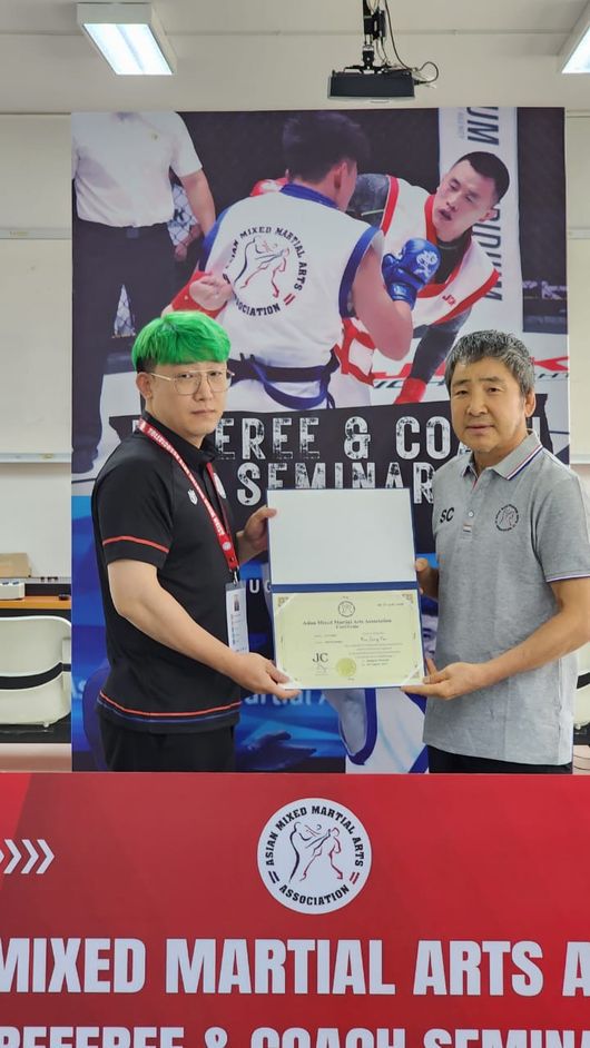 2023부터2024년까지AMMA에 주최했던 모든 아시아선수권대회와 국제심판교육에 참여했던 국가대표선수,국제심판들도 전원 대한MMA총협회(회장 정문홍)로 옮겨와 아시안게임을 준비하고 있다. / 로드미디어