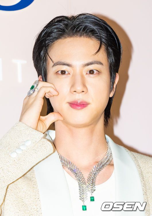 [OSEN=박준형 기자] 13일 오후 조선 팰리스 서울 강남에서 2025 무슈 프레드 아이디얼 라이트 하이주얼리 이벤트 셀럽 포토콜 행사가 진행됐다.이날 행사에는 BTS 진 (브랜드 앰배서더)과 김혜수, 차승원, 이성경, 박세리, 오상욱이 참석했다.BTS 진이 포즈를 취하고 있다.  2025.03.13   / soul1014@osen.co.kr
