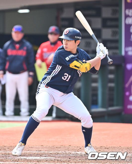 [OSEN=부산, 이석우 기자] 두산 베어스 정수빈 144 2025.04.06 / foto0307@osen.co.kr