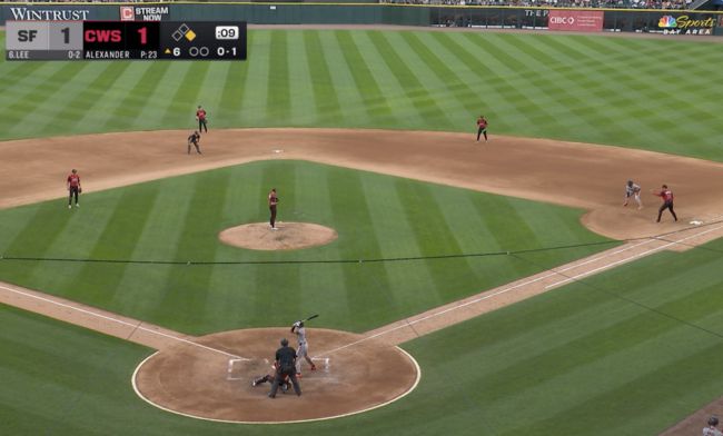 6회 샌프란시스코 이정후 타석 때 화이트삭스 수비 시프트. /MLBTV 중계화면 캡처