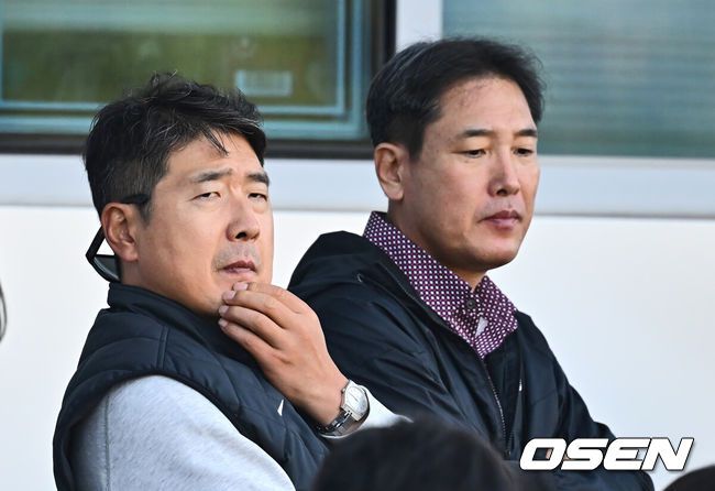 키움 히어로즈 홍원기 전 감독, 고형욱 전 단장. /OSEN DB