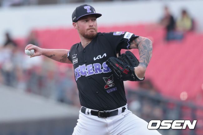 아담 올러고 투구하고 있다./KIA 타이거즈 제공