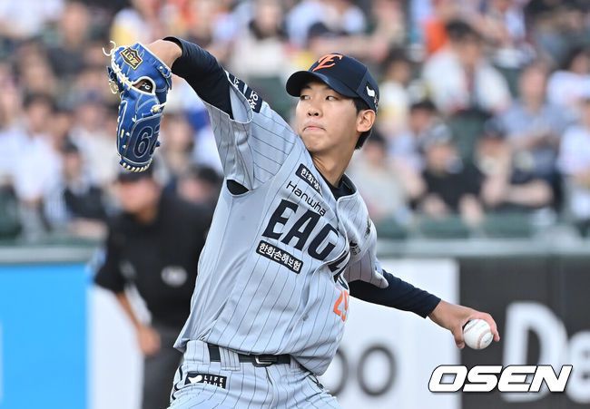 [OSEN=부산, 이석우 기자]  한화 이글스 황준서 002 2025.06.19 / foto0307@osen.co.kr