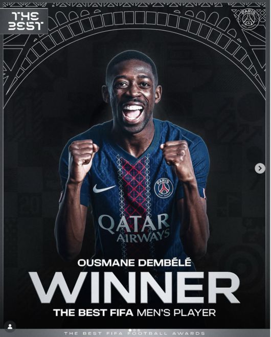 [사진] 뎀벨레 / PSG 소셜 미디어 계정