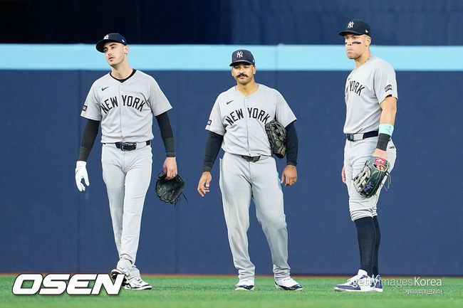 [사진] 뉴욕 양키스 코디 벨린저, 트렌트 그리샴, 애런 저지. ⓒGettyimages(무단전재 및 재배포 금지)