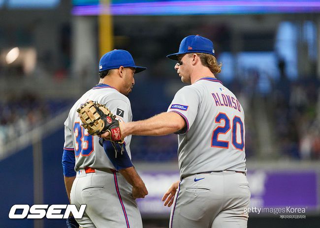 [사진] 뉴욕 메츠를 떠난 에드윈 디아즈와 피트 알론소 ⓒGettyimages(무단전재 및 재배포 금지)