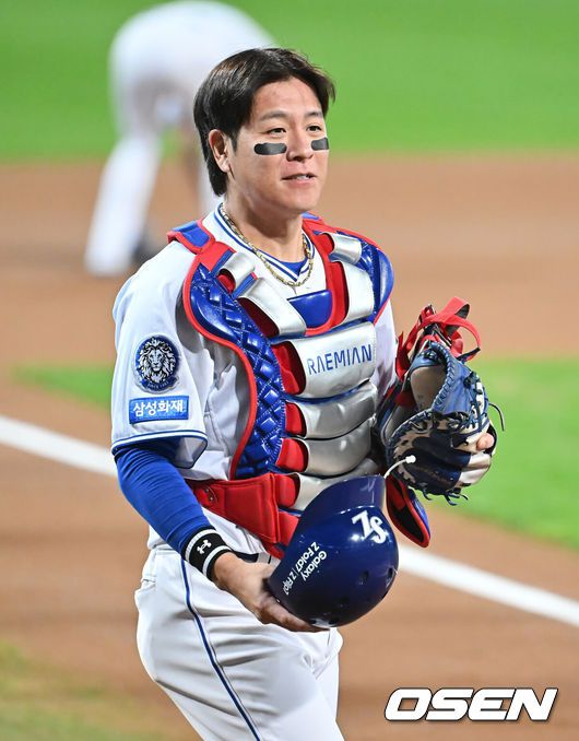 [OSEN=대구, 이석우 기자] 삼성 라이온즈 강민호 005 2025.10.22 / foto0307@osen.co.kr