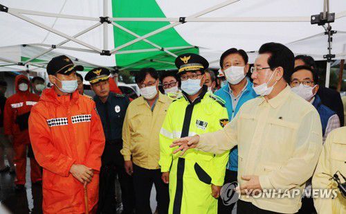 김영록, 곡성 피해현장 방문[전남도 제공.재판매 및 DB 금지]