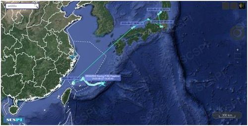 미군 초계기 비행 루트[환구망 캡처. 재판매 및 DB 금지]