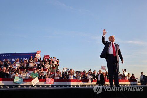 지난 28일 뉴햄프셔주에서 유세하는 트럼프 [AFP=연합뉴스]