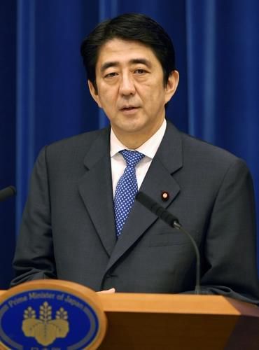 1차 집권 1년 만인 2007년 9월 12일 사임 표명 기자회견을 하는 아베 신조 총리. [교도=연합뉴스 자료사진]