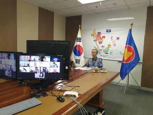 28일 화상으로 열린 한-아세안 직업기술 교육훈련(TVET) 출범식[주아세안 한국대표부 제공]