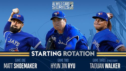 토론토 블루제이스의 와일드카드 시리즈 선발 로테이션[토론토 블루제이스 트위터 캡처. 재판매 및 DB금지]