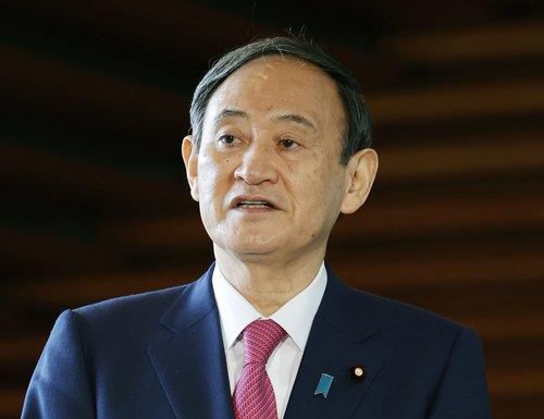 스가 요시히데 일본 총리. [교도=연합뉴스 자료사진]