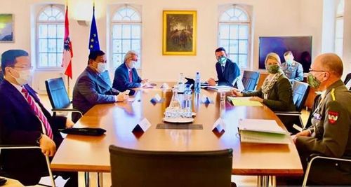 인도네시아-오스트리아 국방 장관 회담[안타라통신·재판매 및 DB 금지]