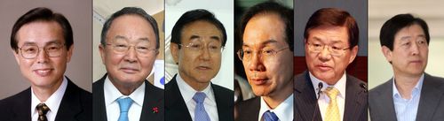 왼쪽부터 소병해, 이수빈, 현명관, 이학수, 김순택, 최지성[연합뉴스 자료사진]