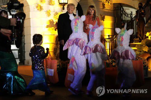 백악관 핼러윈 행사[UPI=연합뉴스]