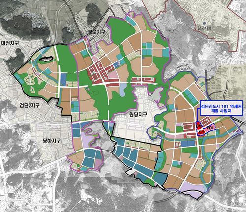 검단신도시 101 역세권 개발사업 위치도[롯데건설 제공]