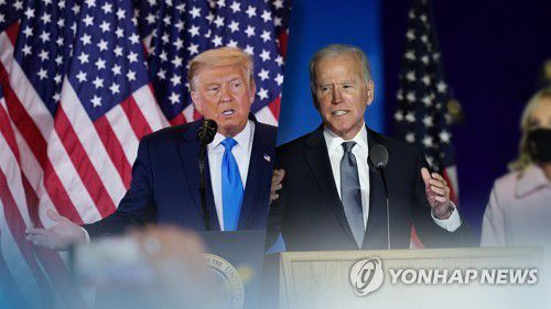 막판까지 초접전…트럼프·바이든 서로 승리 주장 (CG)[연합뉴스TV 제공]
