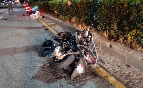 음주운전 차량과 충돌한 오토바이[독자 제공. 재판매 및 DB 금지]