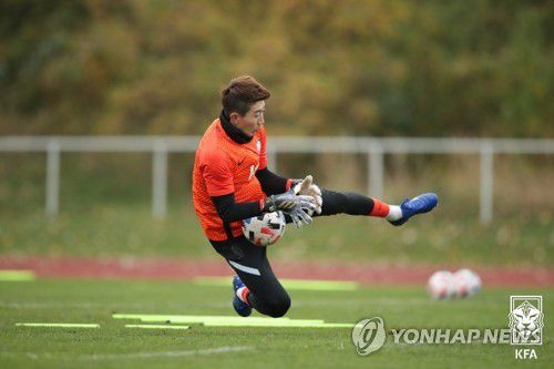 축구대표팀에서 훈련 중인 울산의 골키퍼 조현우 [대한축구협회 제공. 재판매 및 DB 금지]