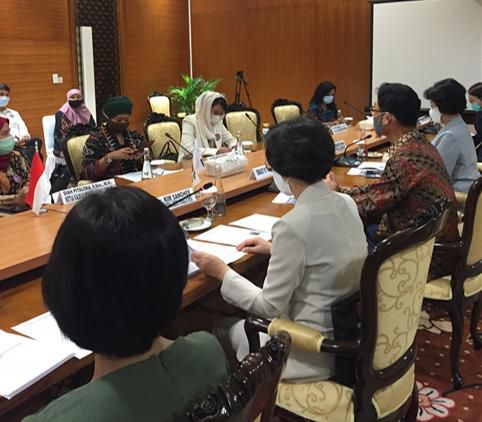 김상희 부의장 취임 후 첫 순방·첫 일정으로 여성 의원들 만나[주인도네시아 한국대사관 제공]