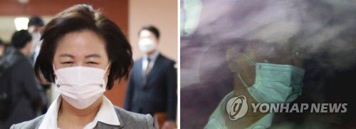 추미애, 윤석열 검찰총장 징계 청구·직무배제(서울=연합뉴스) 김승두·임화영 기자 = 추미애 법무부 장관은 24일 서울고검 의정관에서 윤석열 검찰총장 감찰 결과와 관련해 긴급 기자회견을 열어 윤 총장에 대한 징계청구·직무배제 방침을 밝혔다. 
    사진은 이날 오전 국무회의에 참석하는 추 장관과 출근하는 윤 총장. 2020.11.24 photo@yna.co.kr