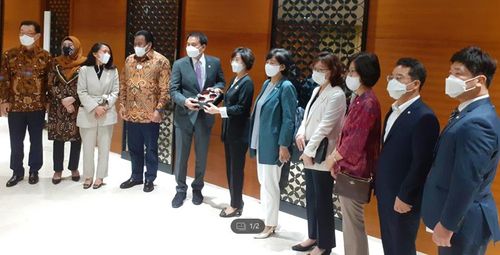 김상희 부의장 등 아지스 샴수딘 하원 부의장 면담[주인도네시아 한국대사관 제공]