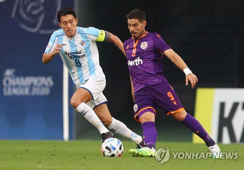 울산-퍼스의 경기 모습[로이터=연합뉴스]