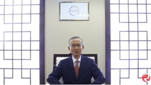 한-아세안 웨비나에서 축사하는 임성남 주아세안 대사[자카르타=연합뉴스]