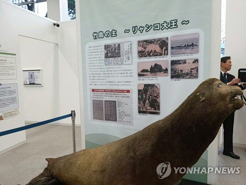 강치 모형 설치된 일본 '영토·주권 전시관'(서울=연합뉴스) 올해 1월 21일 이전·확장 작업을 거쳐 정식 개관한 일본 도쿄 지요다구의 일본 '영토·주권 전시관'에 강치 조형물이 설치돼 있다.
    일본은 자국 어민이 독도에서 강치잡이를 해온 점을 독도 영유권 주장 근거의 하나로 내세우고 있다. 2020.11.29.[연합뉴스 자료사진. 재판매 및 DB금지] photo@yna.co.kr