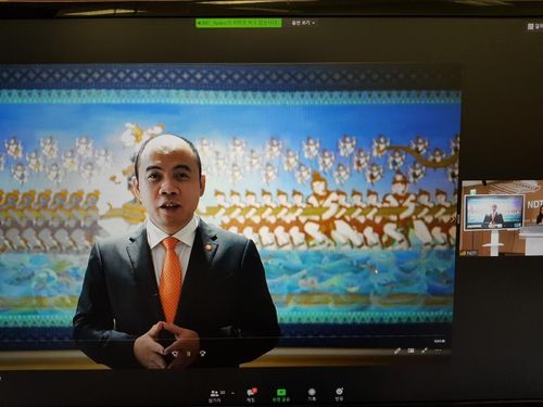 2일 화상 출범식서 발언하는 쿵 포악 아세안 사회문화차장[주아세안 한국대표부 제공]