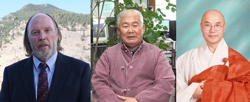 '문화유산 보호 유공자' 대통령표창 수상자들마틴 G. 로클리 미국 콜로라도대 명예교수(왼쪽), 윤태중 금강조각연구소 대표(가운데), 오종만(금강스님) 대한불교조계종 미황사 주지 [문화재청 제공. 재판매 및 DB 금지]