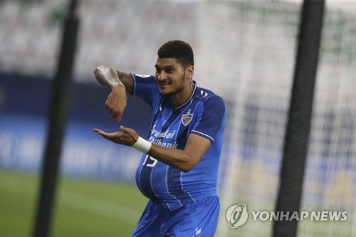 골 세리머니 펼치는 비욘존슨[AP=연합뉴스]