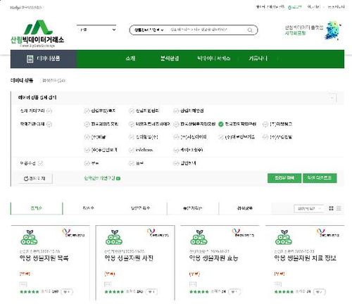 약용 생물자원 빅데이터가 공개된 산림 빅데이터 거래소 홈페이지[한국한의학연구원 제공. 재판매 및 DB 금지]