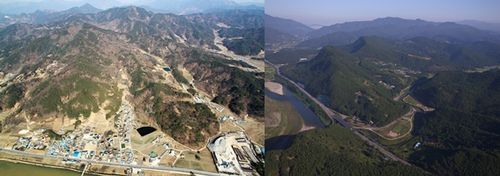 거창 무릉리 고분군(왼쪽)과 산청 백마산성[경남도 제공. 재판매 및 DB 금지]