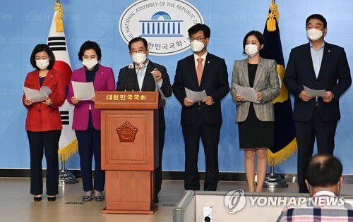 국민의힘 과학기술정보방송통신위원들[연합뉴스 자료사진]