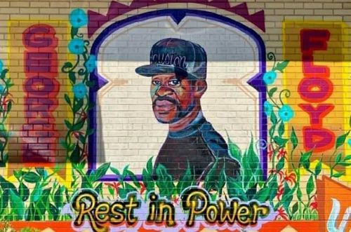 조지 플로이드의 고향 마을 벽화 페이스북 갈무리. 재판매 및 DB 금지.