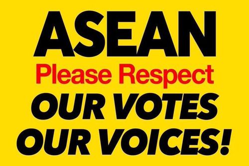 '아세아 참관 하의 총선 재실시'를 반대하는 그래픽이 SNS에서 확산하고 있다. [트위터 캡처. 재판매 및 DB 금지]