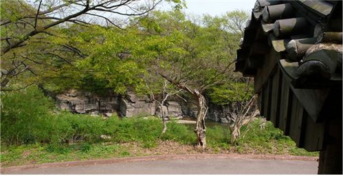 집청정에서 본 반구대[문화재청 제공. 재판매 및 DB 금지]