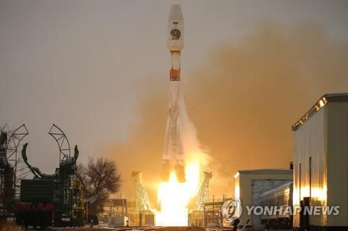 지난달 28일 바이코누르 기지에서 북극 기상위성 '아르크티카-M'이 발사되는 장면.[타스=연합뉴스]
