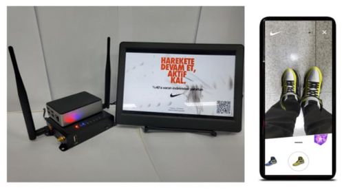 증강현실 기술 이용한 신발 착화 체험[ETRI 제공. 재판매 및 DB 금지]