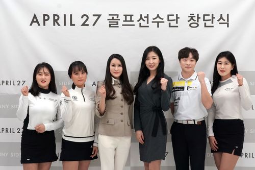 왼쪽부터 송남경, 고나성, 이선 대표, 조예진 이사, 허결, 김채원. [에이프릴27 제공. 재판매 및 DB 금지]