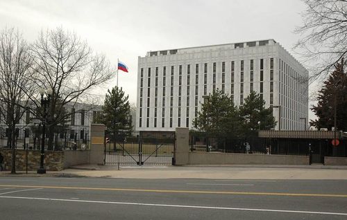 주미 러시아 대사관 [타스=연합뉴스 자료사진]